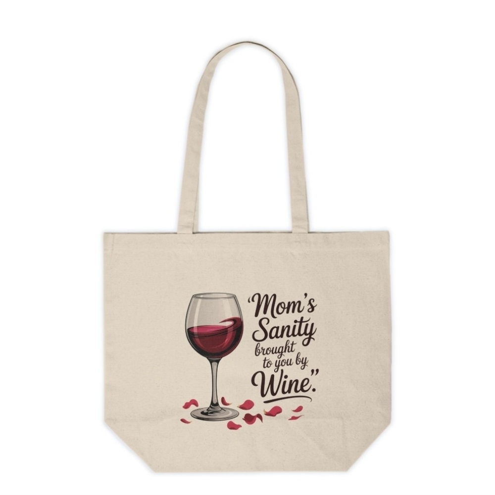 Funny Mom's Sanity Drinking Custom Canvas Tote Bag